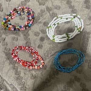 Assorted plus size waist beads multi colors and solid colors